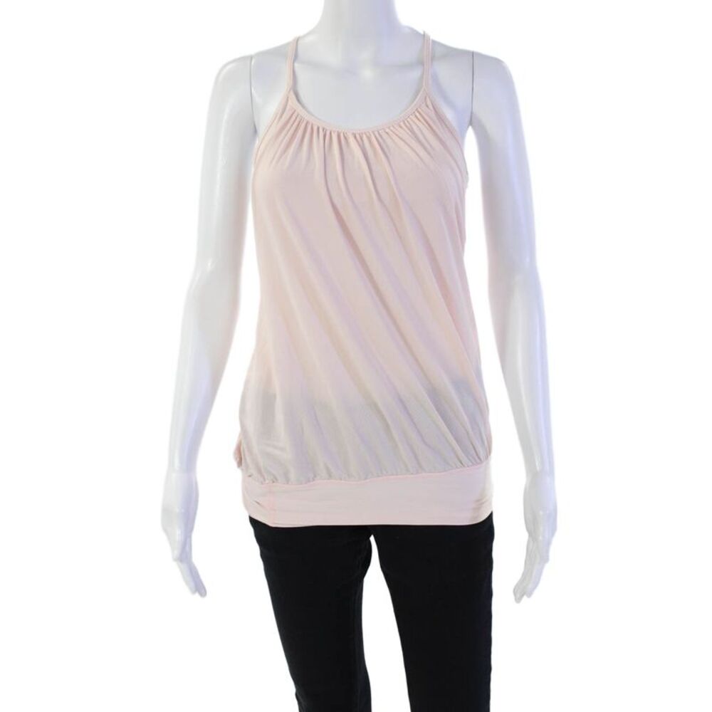 Lululemon Womens Stripe Printed Built in Sports Bra Tank Top Baby Pink Size 6